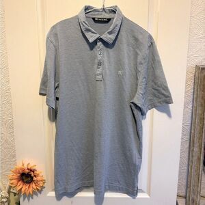 Travis Mathew Zinna Golf Polo in Heather Light Blue. Size L.